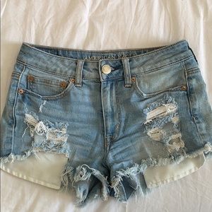 American Eagle distressed high waisted shorts